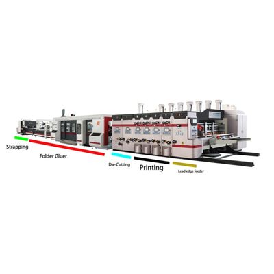 12mm Corrugated Box Machine with Flexo Printer Slotter Die Cutter Folder Gluer Inline