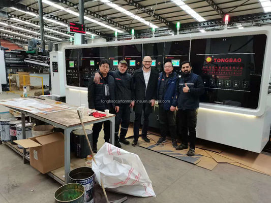 Corrugated Box Machinery Folder Gluer Inline with 2/3/4 Color High Speed Flexo Printing