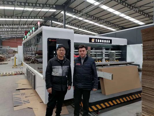1200mm Automatic Flexo Printing Slotting Die Cutting Folding Gluing Strapping Inline Machine