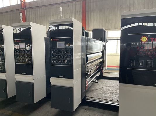 1200mm Automatic Flexo Printing Slotting Die Cutting Folding Gluing Strapping Inline Machine