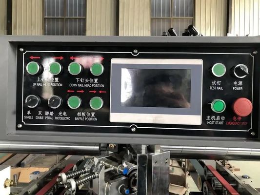 Semi-Automatic Stitcher Double Servo Carton Box Push Plate Corrugated Nailing Machine
