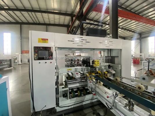 Corrugated Packaging Cartons Automatic Folder Gluer And Stitcher Bundling Machine