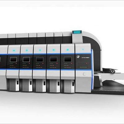 High Definition 4 Colors Flexo Printing Machine With Rotary Slotter Supplies Perfect