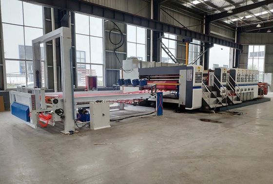 High Definition 4 Colors Flexo Printing Machine With Rotary Slotter Supplies Perfect